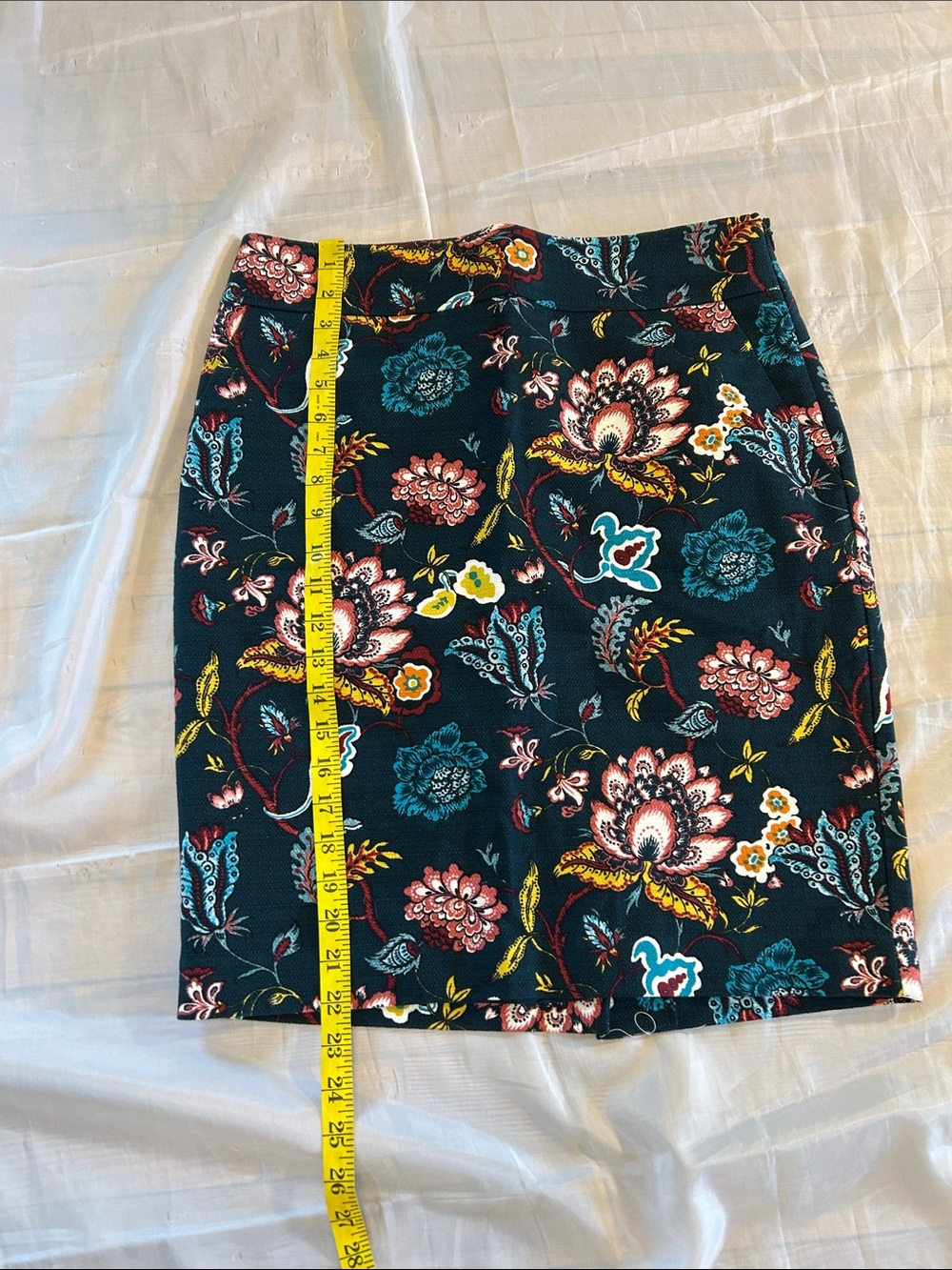 NWT LOFT Floral Pencil Skirt - Teal Multi - Picture 7 of 10